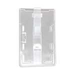 Deys Stationery Store Plastic Transparent Crystal ID Card Holder with Flap Vertical Box Type Pusher